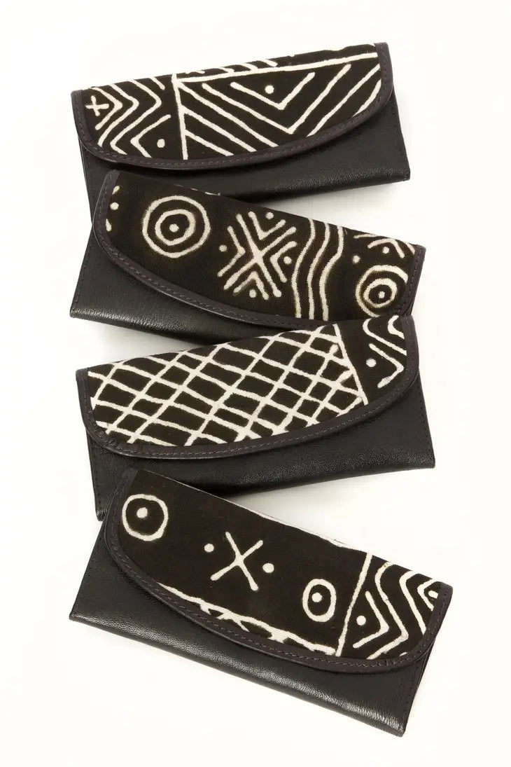 Mod Mud Cloth & Leather Women's Wallet