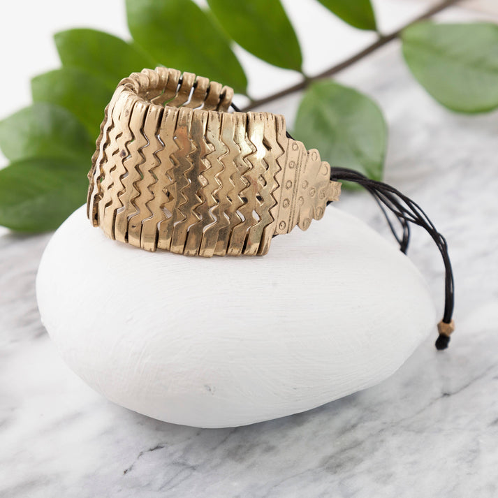BBB023 | Brass Zigzag Cuff Bracelet
