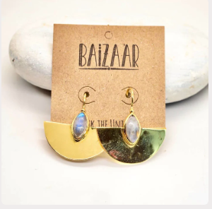 Baizaar | Brass Stone Shine Earring
