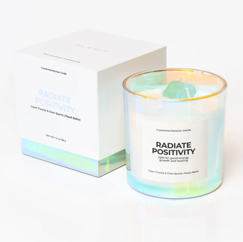 Jill & Ally | "Radiate Positivity" Crystal Manifestation Candle