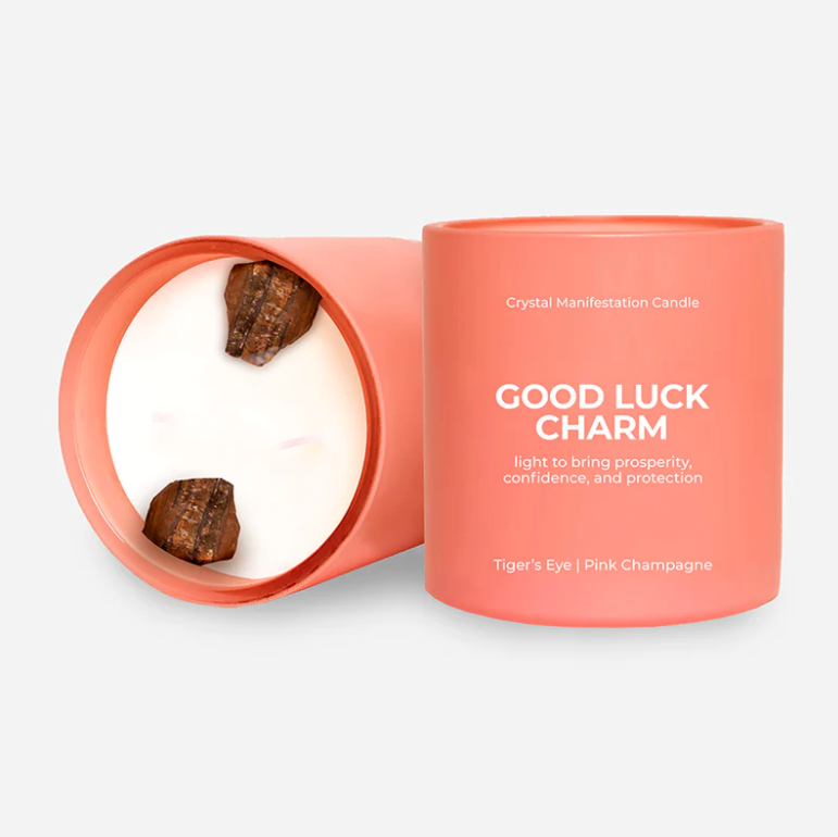 Jill & Ally | "Good Luck Charm" Crystal Manifestation Candle