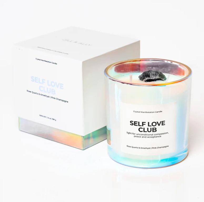 Jill & Ally | "Self Love Club" Crystal Manifestation Candle