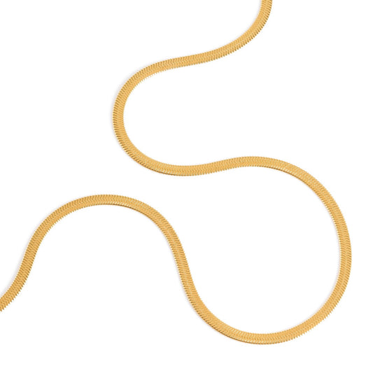 Mashallah | Gold Herringbone Chain Necklace