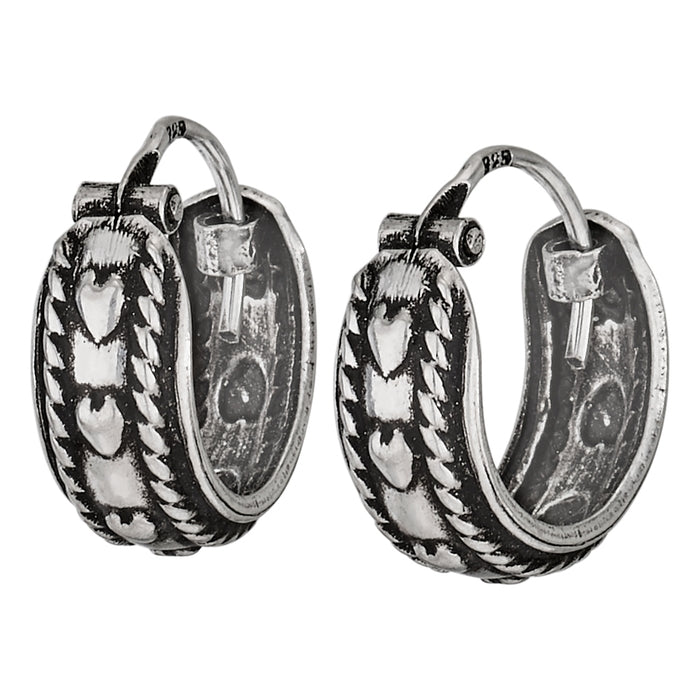 Dublin Sterling Silver Oxidized Hoop Earrings