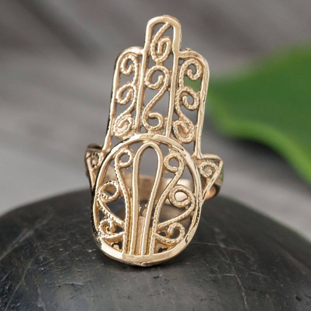 BR010 Hamsa Brass Ring
