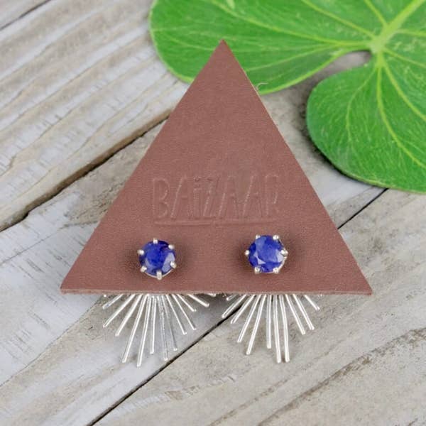 Baizaar | Starburst Ear Jacket w/ Faceted Lapis