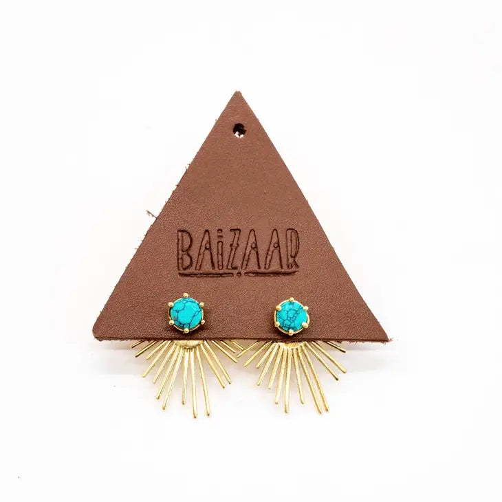 EJ020S-TQ | Starburst Ear Jacket Turquois
