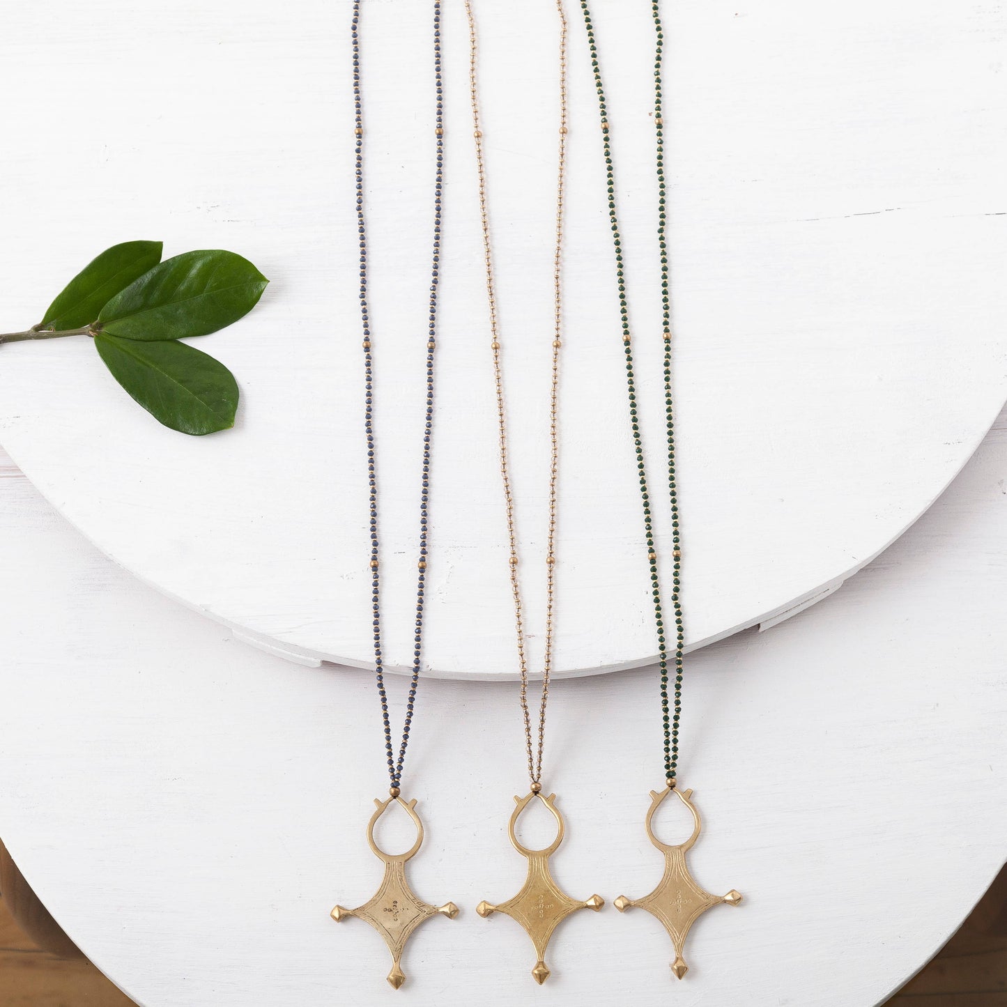 BBN080 Brass Beaded Necklace