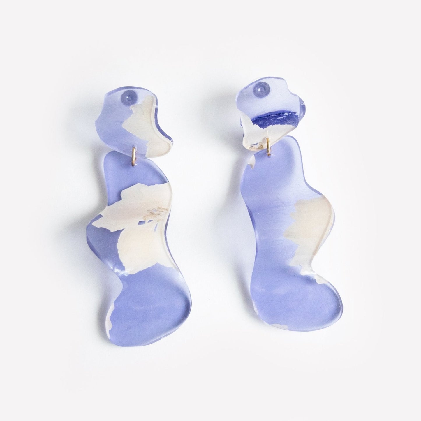Ecoresin Earrings - Flow Long - Fleur Violet