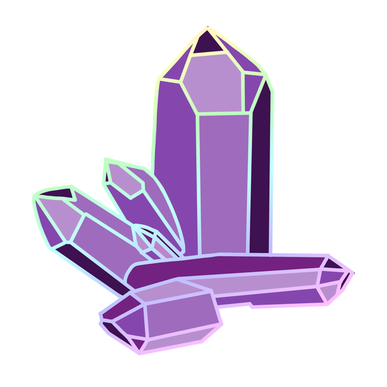 Amethyst Cluster Holographic Sticker