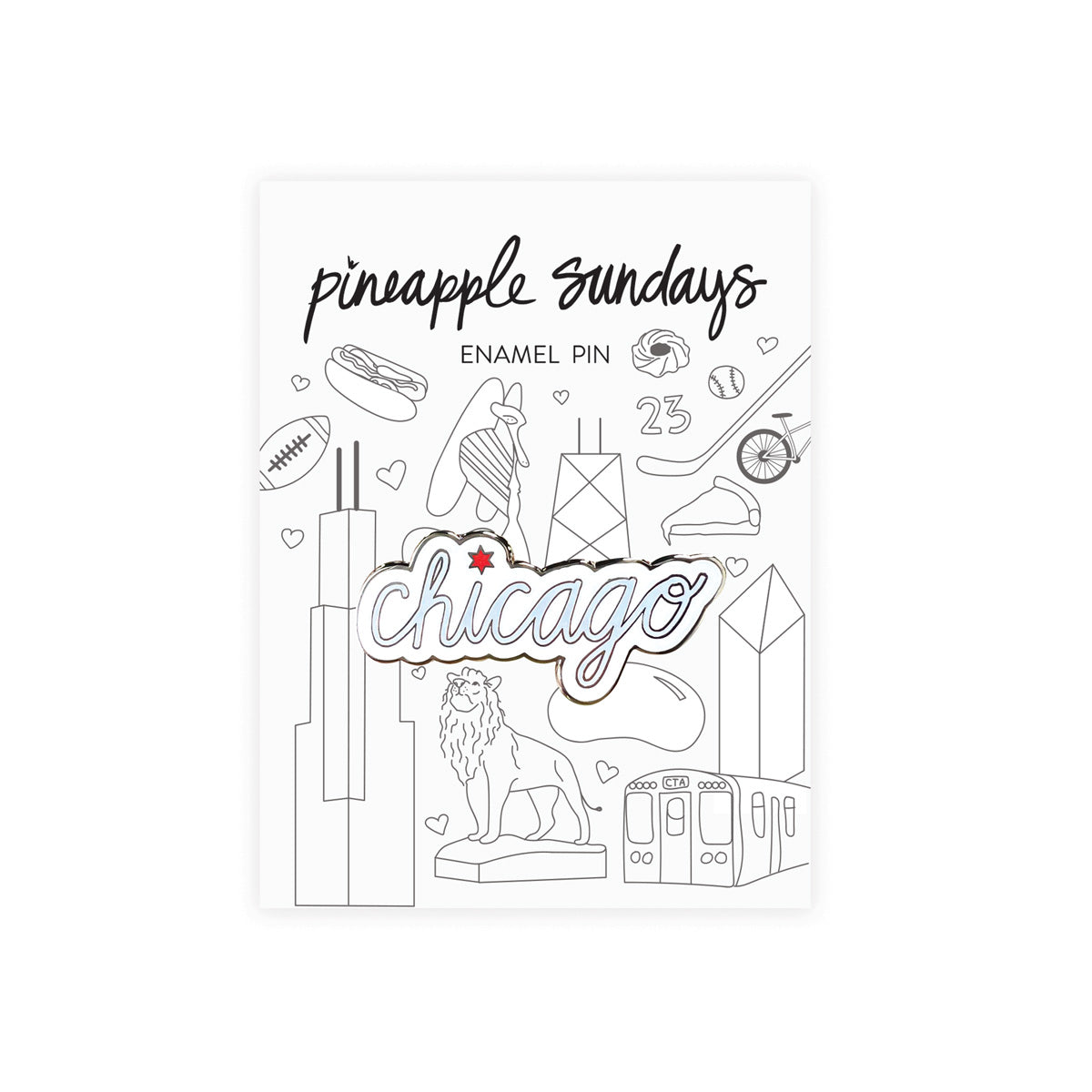Chicago Script Enamel Pin