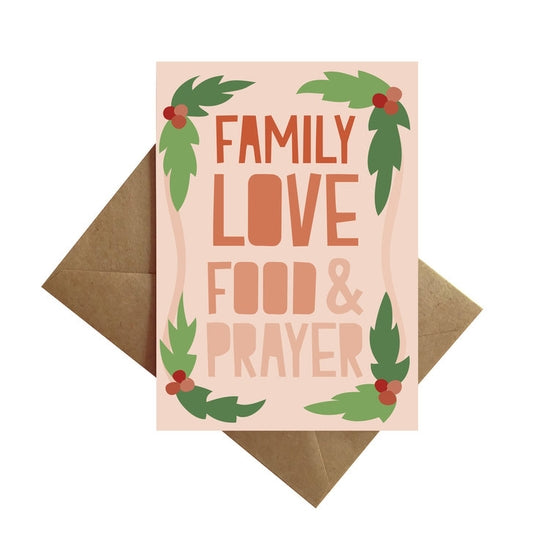 Family Love Food Prayer Card