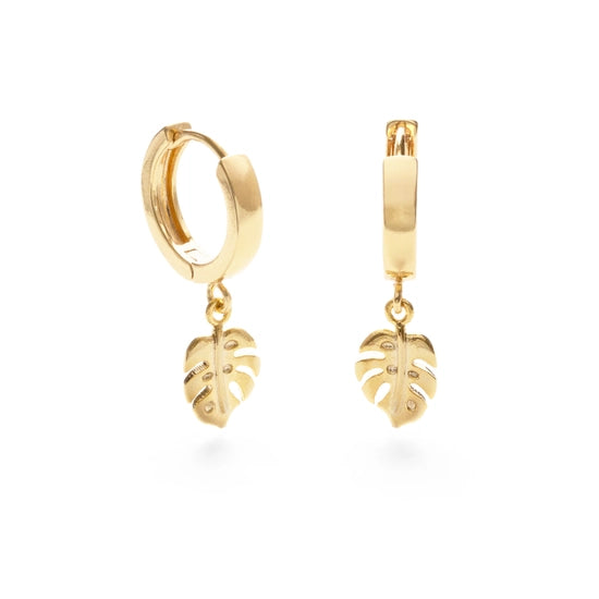 Monstera Huggie Hoops