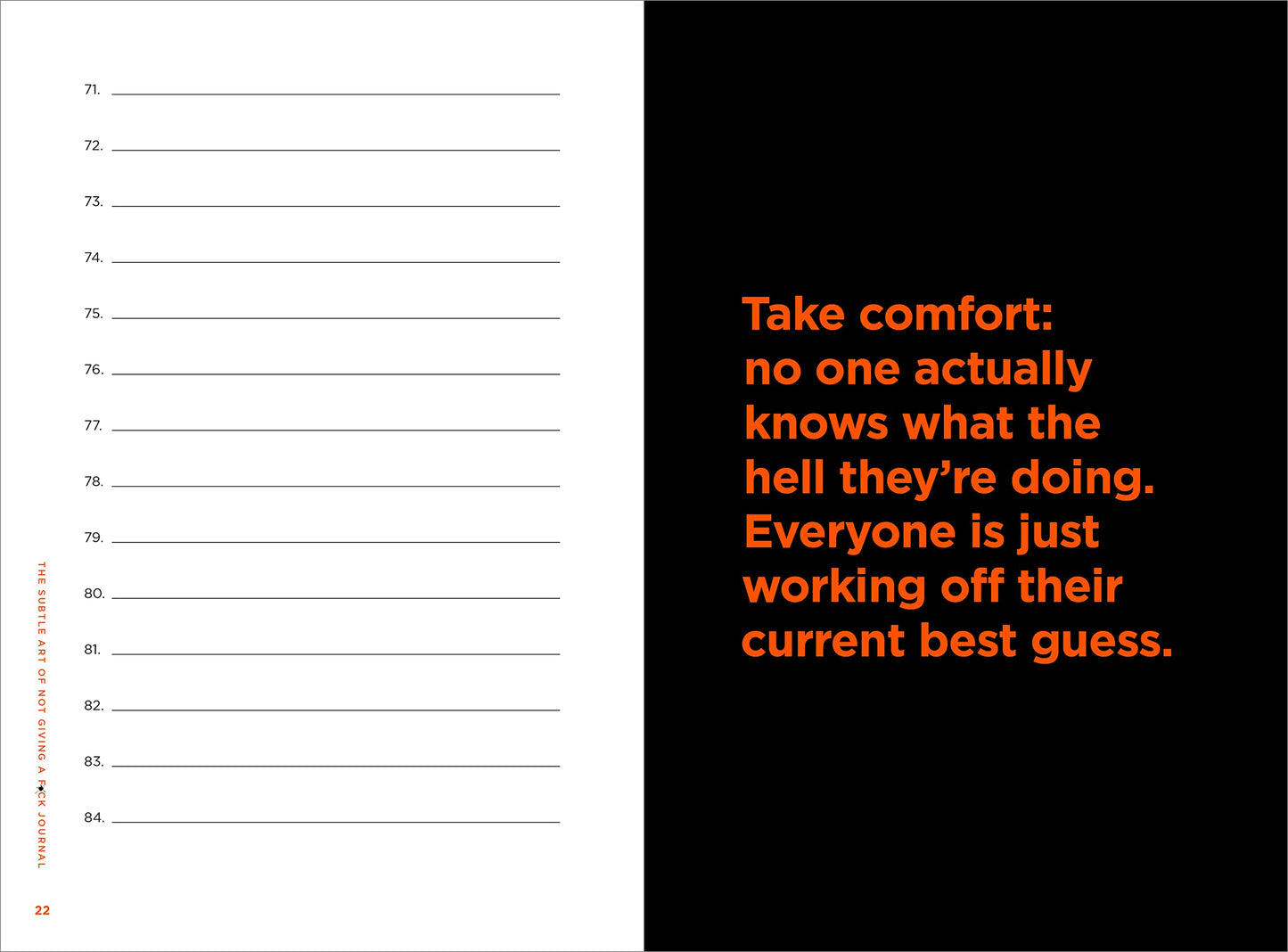 The Subtle Art of not Giving a Fuck Journal