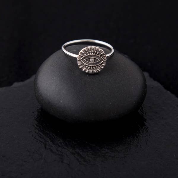 SGPR023 | Sterling Silver Evil Eye Ring