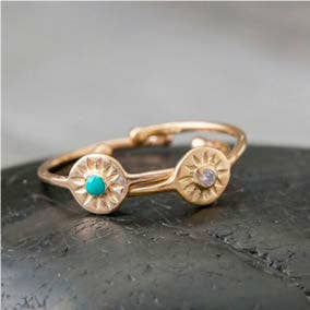 SGPR018S-C Sterling Silver Compass Rose Ring