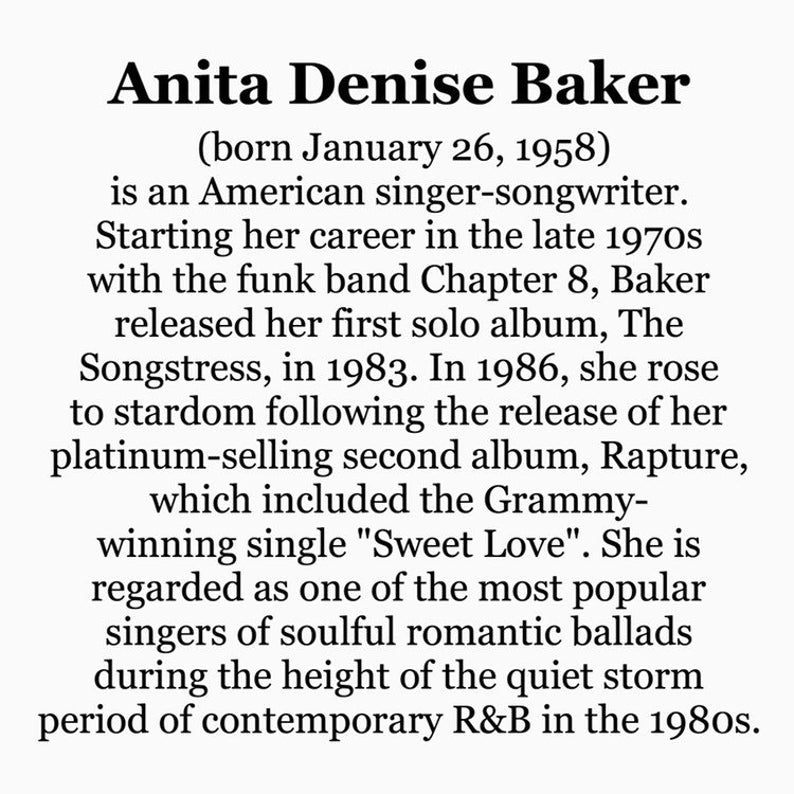 Anita Baker Lapel Pin