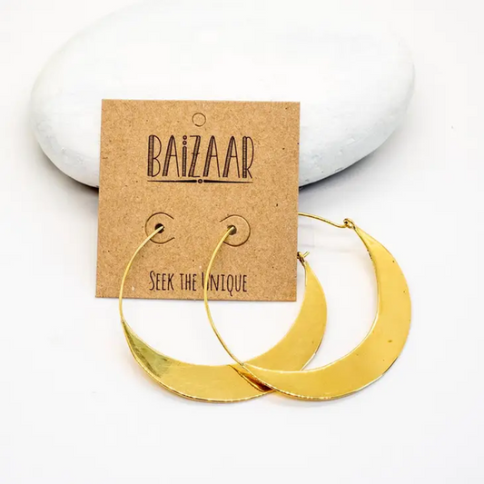 Baizaar | Brass Crescent Earring