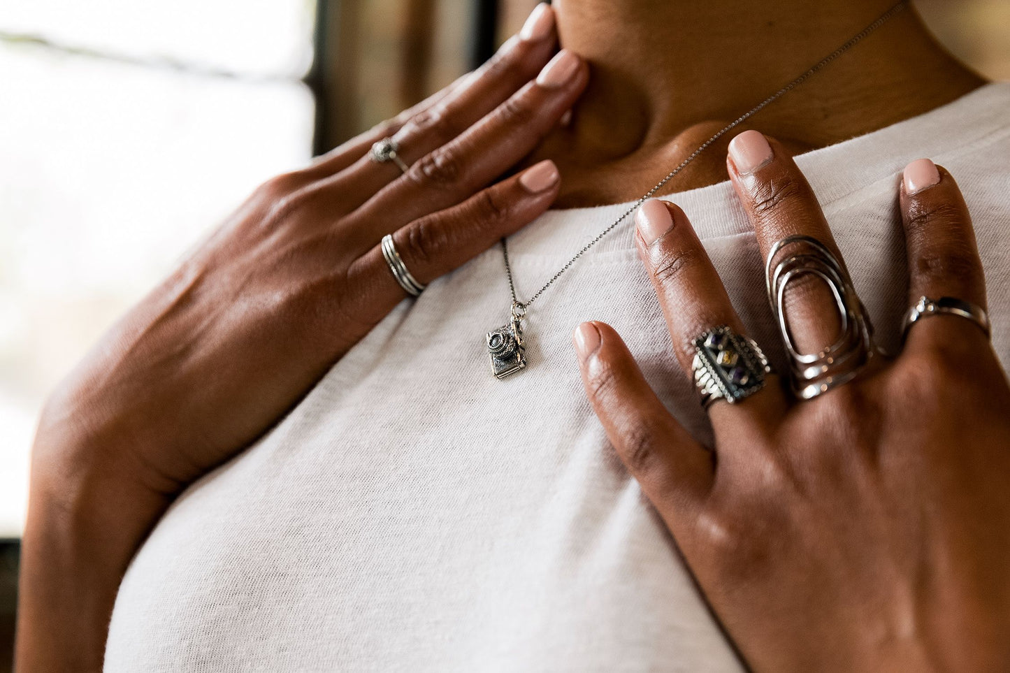 Sterling Silver Camera Necklace