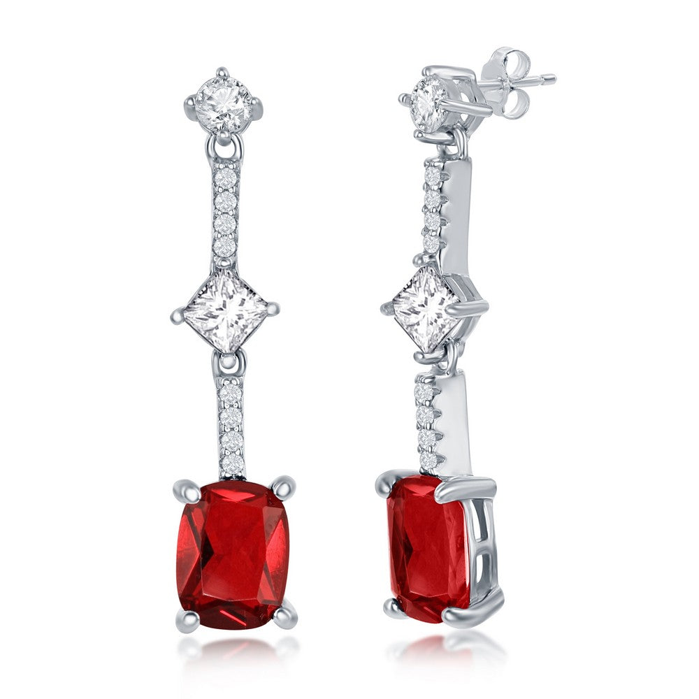 Cushion Cut CZ Earrings | D-7840