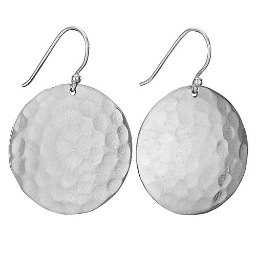 Sterling Silver Hammered Disc Earrings