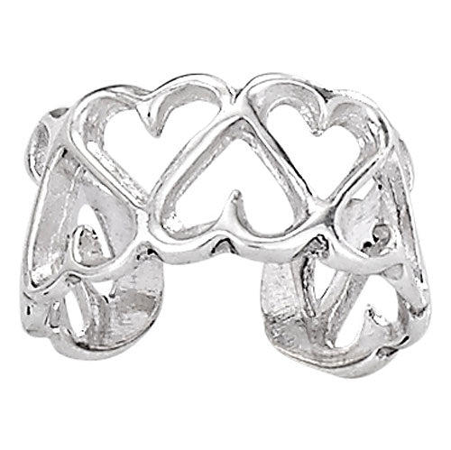 Sterling Silver Heart Upon Heart Ear Cuff