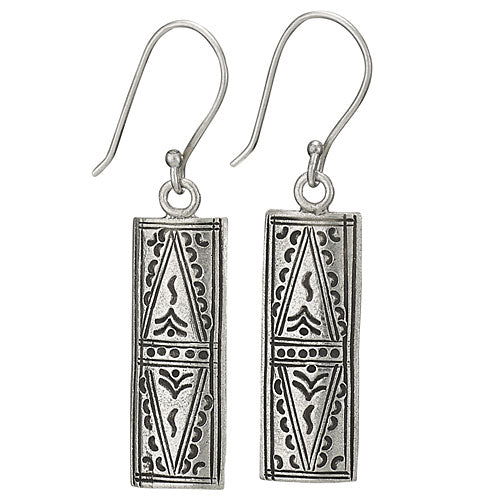 Sterling Silver Rectangle Stamp Earring