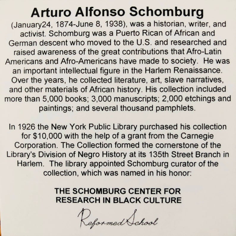 Arturo Schomburg - Enamel Pin by Reformed School