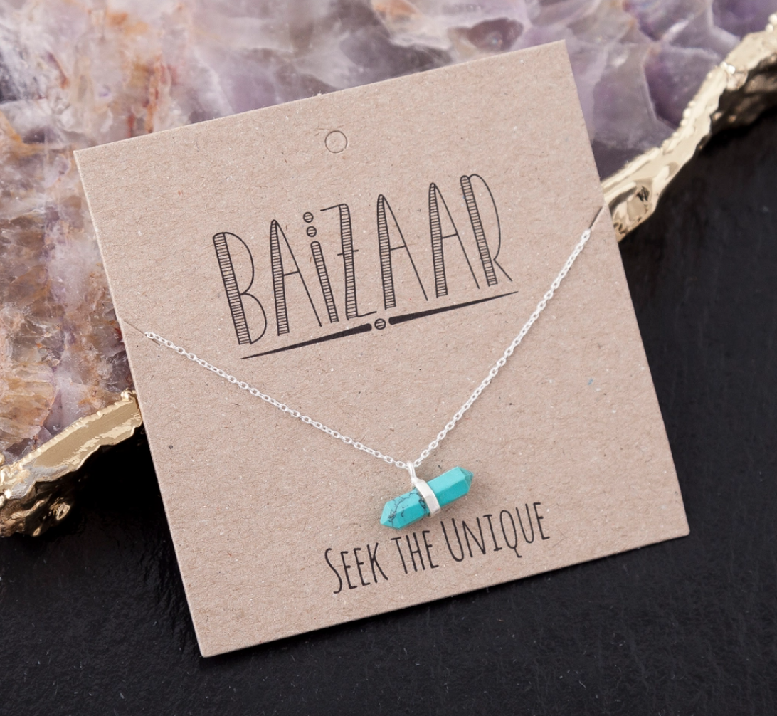 Stone and Sterling Silver Point Necklace