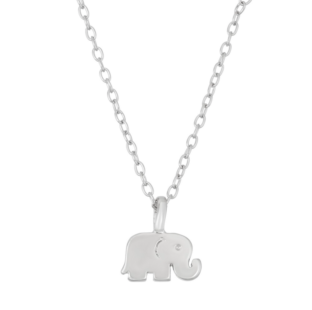 Sterling Silver Tiny Shiny Elephant Necklace