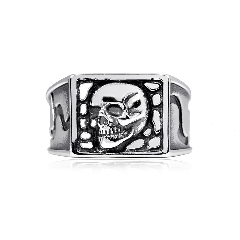 Stainless Steel Skull Signet Ring
