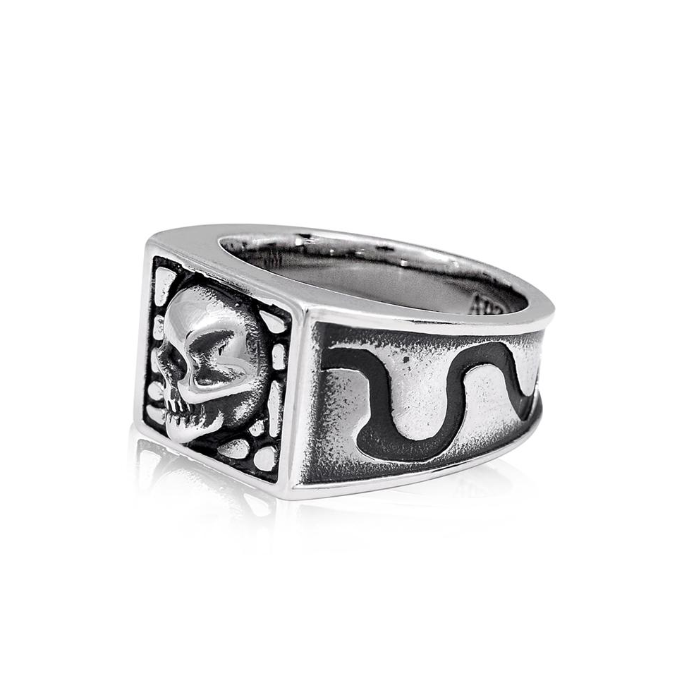 Stainless Steel Skull Signet Ring