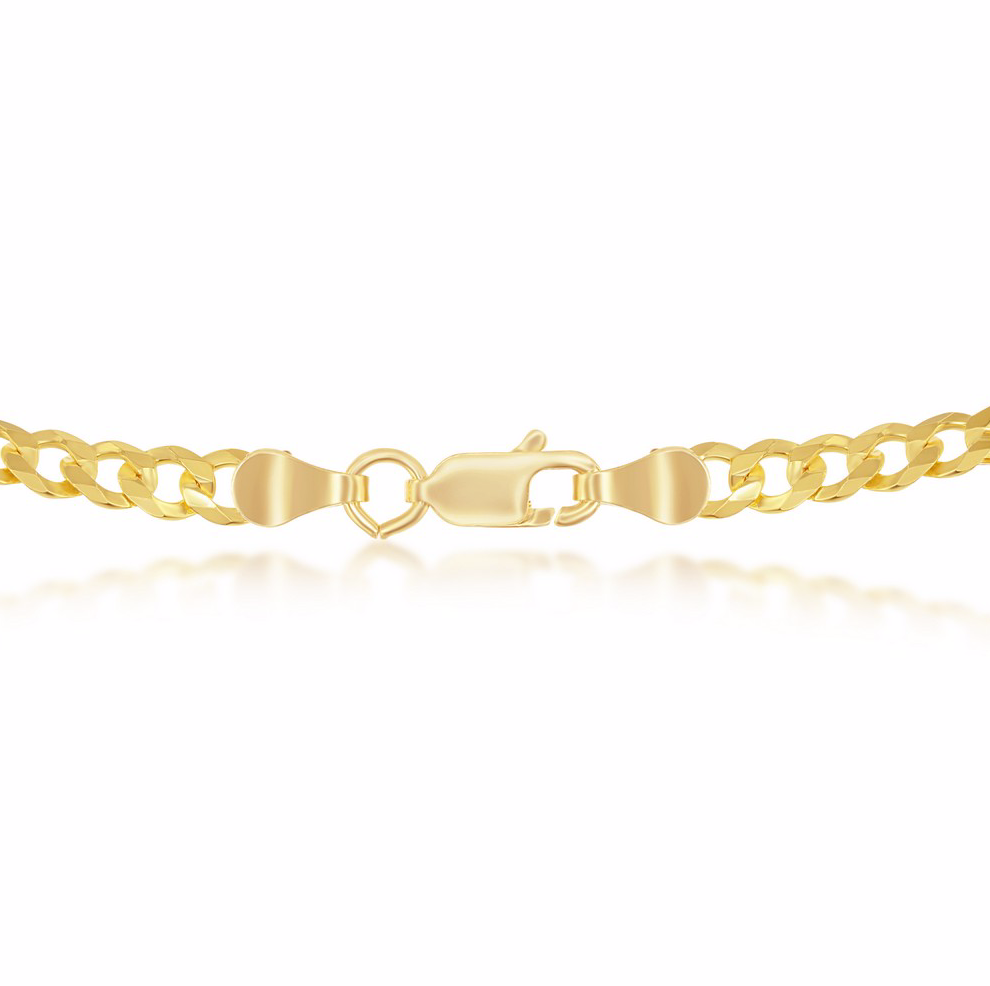 Sterling Silver 4.5mm Cuban Chain - Gold Plated