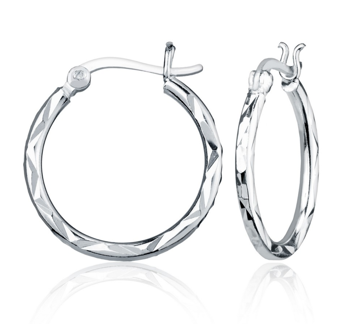 Sterling Silver Small D-C Hoop Earrings