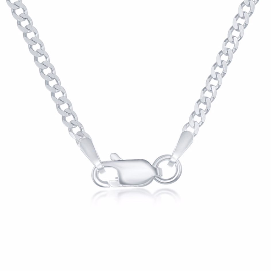 Sterling Silver 2MM Cuban Chain - Silver Plated