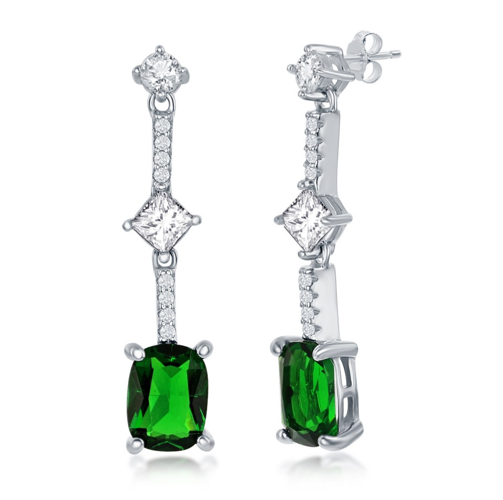 Cushion Cut CZ Earrings | D-7840