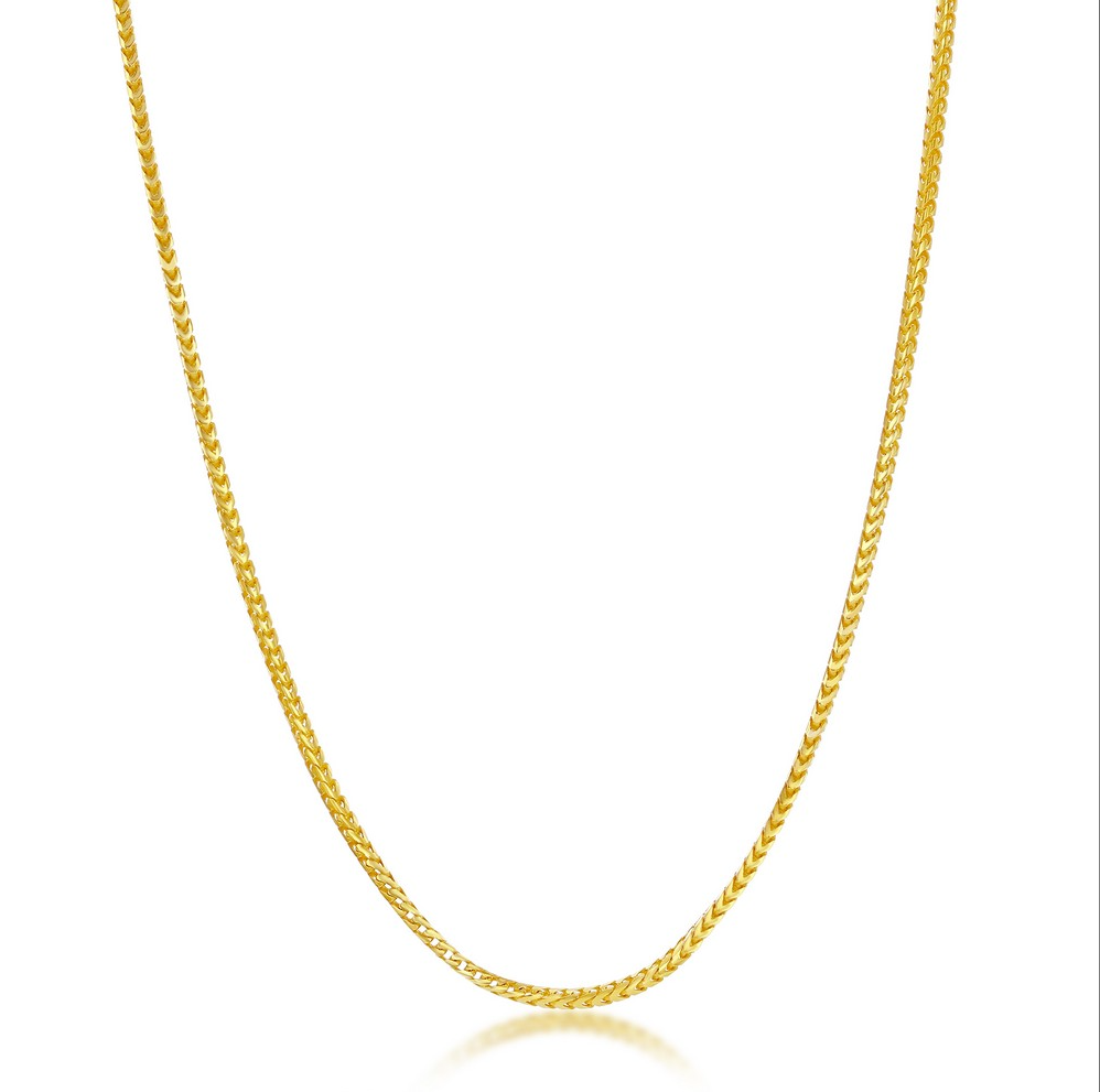 Sterling Silver 1.5mm Franco Chain - Gold Plated