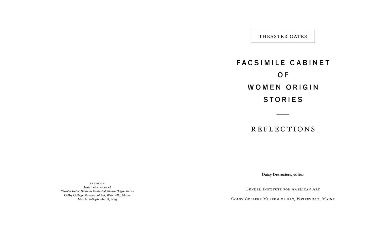 Theaster Gates: Facsimile Cabinet of Women Origin Stories: Reflections (Paperback)