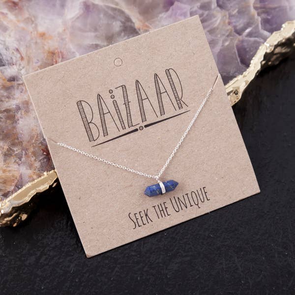 Stone and Sterling Silver Point Necklace