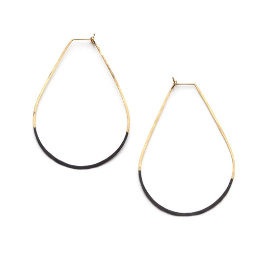 Patina Dipped Teardrop Hoops