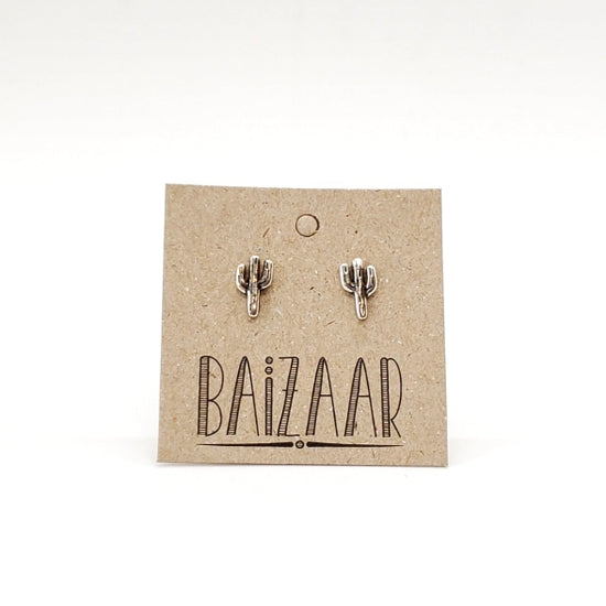 SSE137| Sterling Silver Cactus Stud Earrings