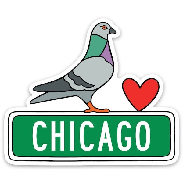 Chicago Pigeon Die Cut Sticker