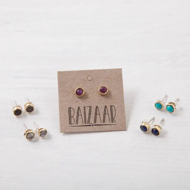 Brass Stone Studs