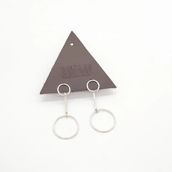 EJ013 Sterling Silver | Open Circles Ear Jacket