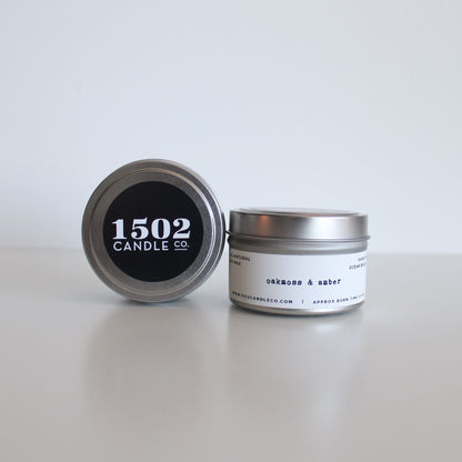 1502 Candle Co. | Oakmoss & Amber Soy Candle - Travel Tin