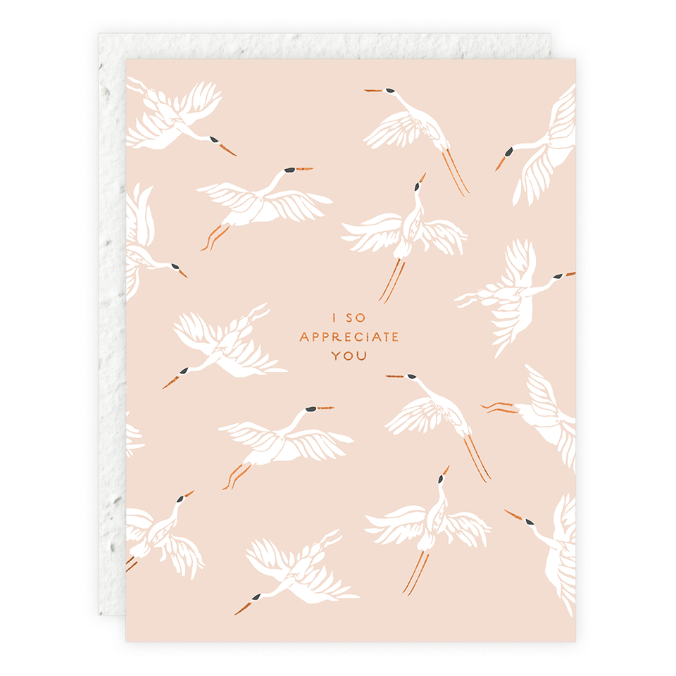 Flying Cranes Card (I So Appreciate You)