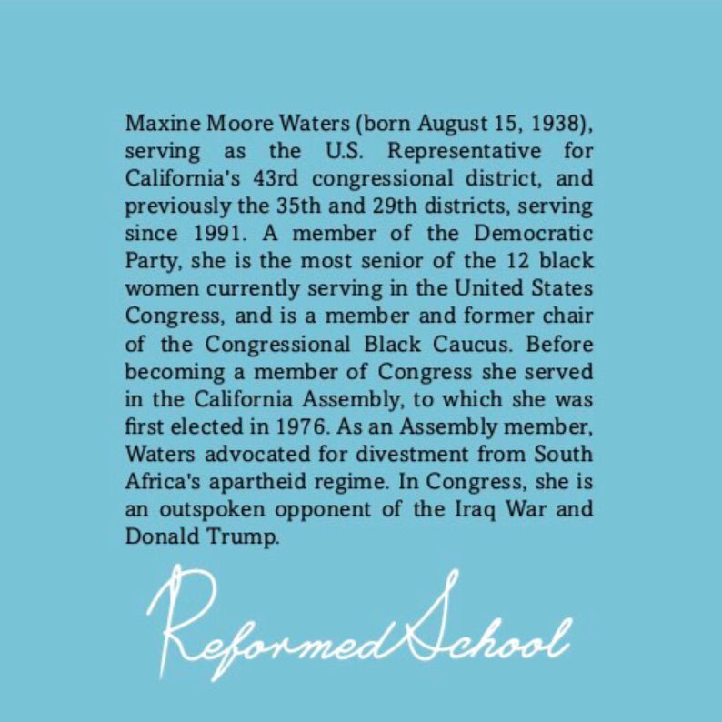 Maxine Waters - Enamel Pin by Reformed School