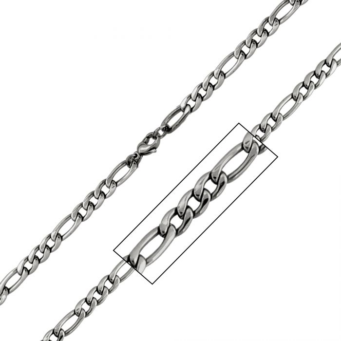 5.6mm Stainless Steel Figaro Chain 30"