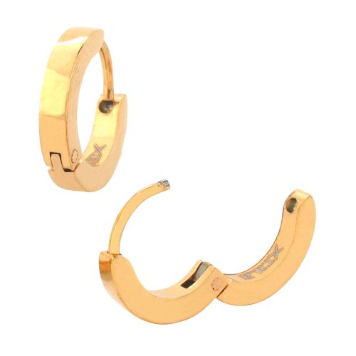 Stainless Steel Gold Plated Huggie Earrings