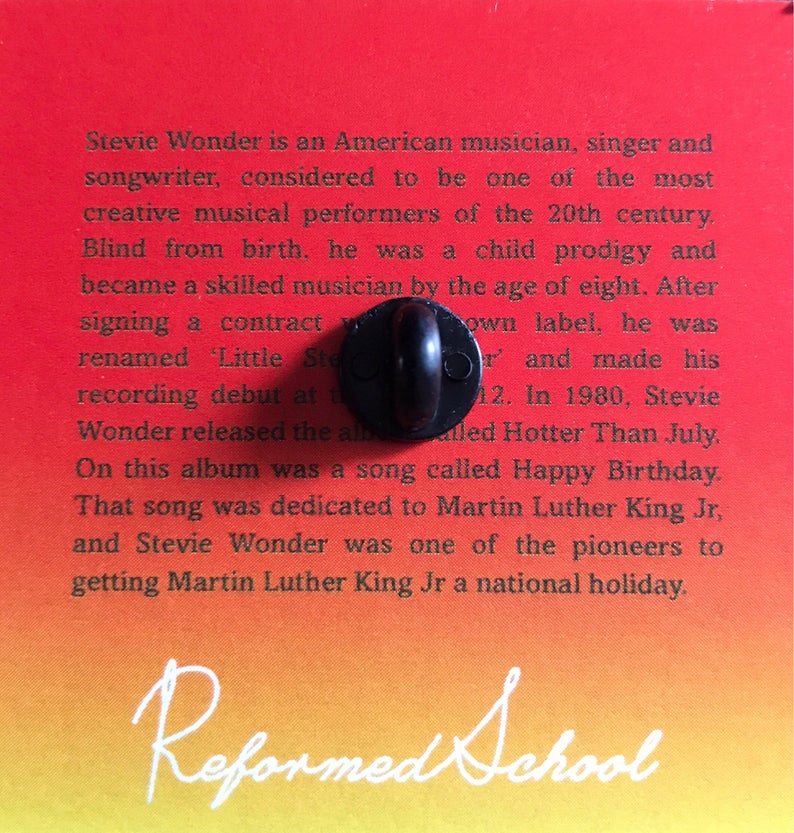 Stevie Wonder - Enamel Pin by Reformed School